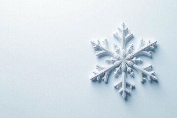 Delicate snowflake design on white background, border, frosty, vector