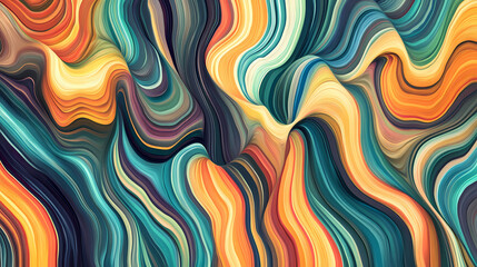 Fototapeta premium Ai-generated holographic patterns with shifting colors and 3d effects, creating an illusion of depth and motion in a digital art form. Shifting Geometries. Illustration