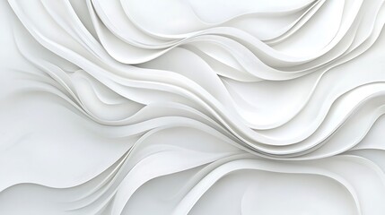 Abstract White Wave 3D Render: Fluid Design Artwork AI Generated