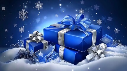 A Winter Wonderland of Blue Presents