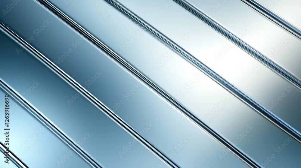 Poster abstract metallic blue pattern with diagonal lines and reflections