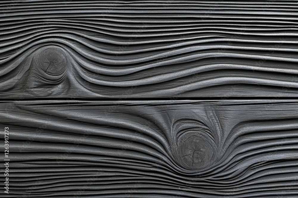 Poster abstract dark wooden surface with unique knot patterns and textured lines