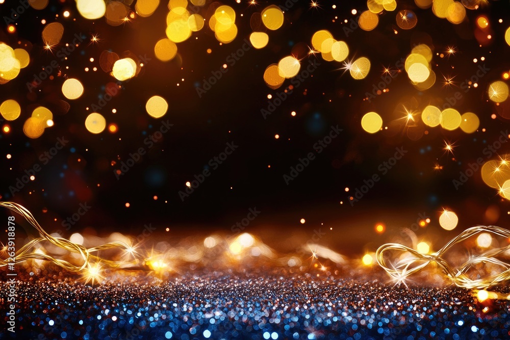 Aufkleber glimmering bokeh lights on dark background creating a dreamy atmosphere for celebrations and festive