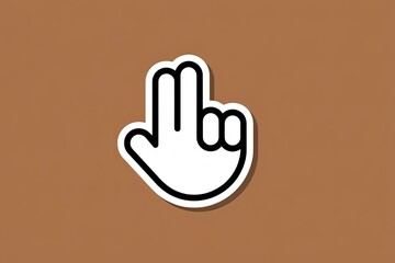 Obraz premium Bold Black Outline, White Fill, Pop Art Aesthetic on Brown Background, Isolated