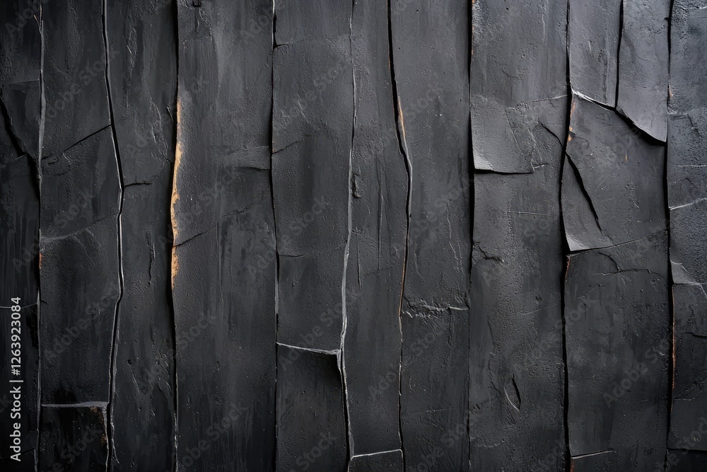 Aufkleber abstract black textured wall with intricate patterns and rough surfaces contrasting with light, perf