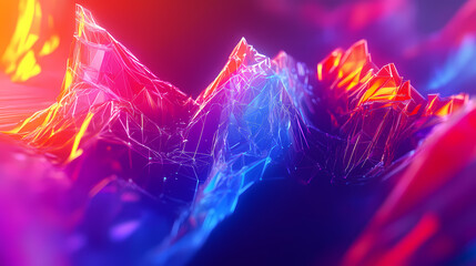 Abstract 3d graph dynamically shifting as statistical data is optimized, vibrant colors and glowing lines, data-driven concept. Shifting Geometries. Illustration
