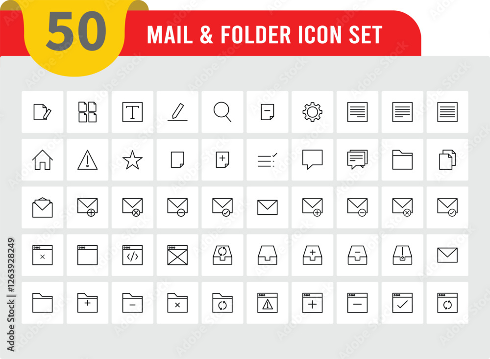 Poster contact icon collection. editable stroke line vector. small user interface line icon symbols for app