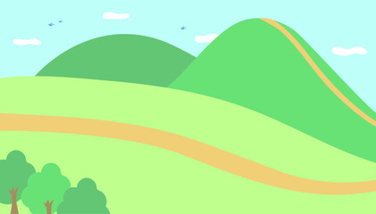 Obraz premium 山の背景のイラスト