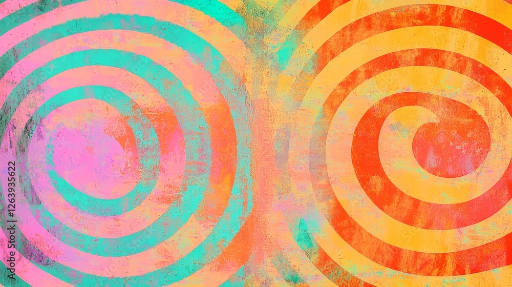 Poster vibrant retro lomo style background with colorful swirls and psychedelic patterns for unique photogr