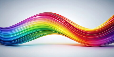 Abstract Rainbow Wave Background, Minimalist White Space, Text Overlay, Colorful Design, Modern Art, Gradient Wave, Fluid Art, Digital Art, Background Design