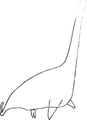 エラスモサウルス色無し鉛筆風