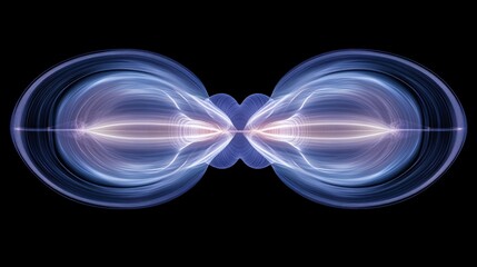 A digital representation of energy flow in blue and white on a dark background