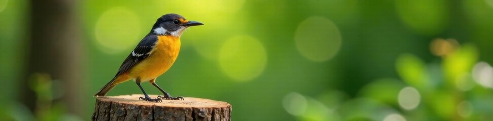 Fototapeta premium Stylish bird in shades perched on a tree stump, turkey, , cool bird