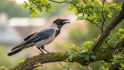 Candid Photography of Wrona - Siwy Ptak in Natural Habitat, Capturing the Essence of Urban Wildlife with Stunning Detail and Dynamic Composition for Nature Lovers and Bird Enthusiasts