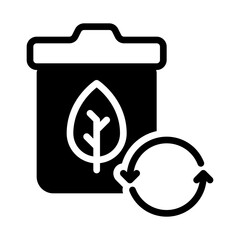 Recycle icon, glyph icon style