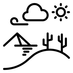 desert icon, line icon style