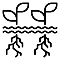 Hydroponic icon, line icon style