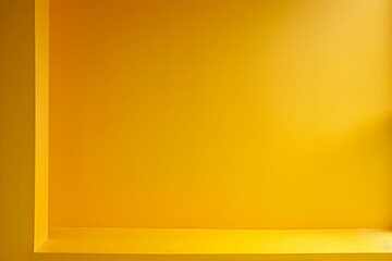 Bright yellow wall niche with smooth edges, creating a vibrant and inviting atmosphere