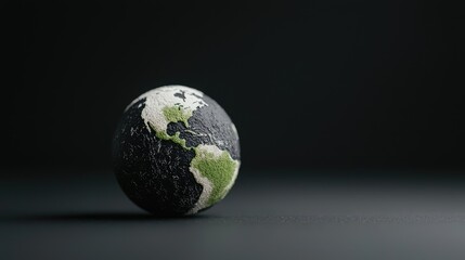 Fototapeta premium Earth globe, dark background, environmental concept, website banner