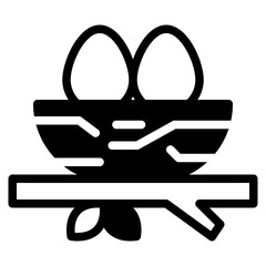 Stylized Nest with Eggs Icon for Design Projects