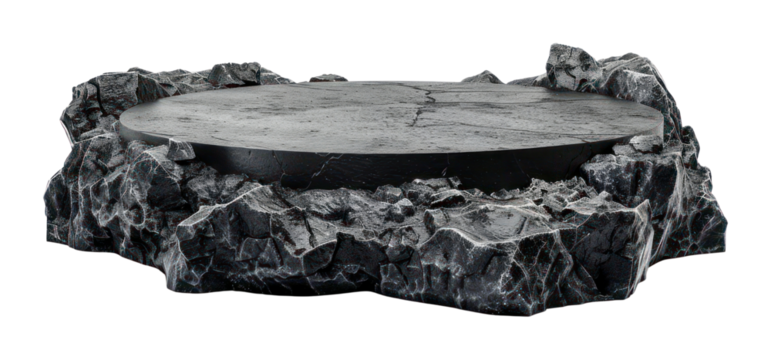 PNG Volcano stone circle podium rock geological platform.