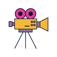 Retro object vintage film camera icon