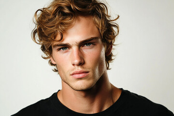 Man portrait on white background	
