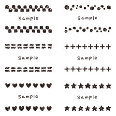 Obraz premium 手描きのクレヨン素材 いろいろなフレームセット