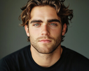 Fototapeta premium Man portrait on white background 