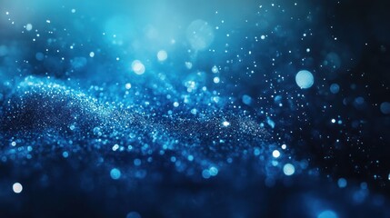 Obraz premium Blue particle wave abstract background, digital art