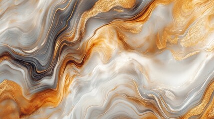 Abstract swirling patterns in warm tones of orange, gray, and white.