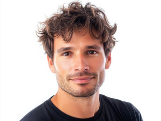 Fototapeta premium Man portrait on white background 