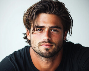 Man portrait on white background	
