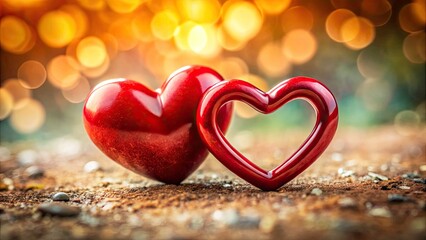 Fototapeta premium Intertwined Hearts Landscape: Unity, Love, Passionate Nature Photography