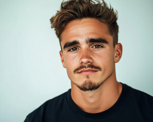 Fototapeta premium Man portrait on white background 