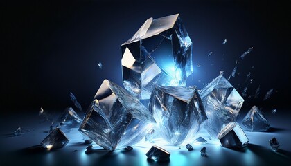 Shattering Dark Ice Sculptures to Reveal Glowing LED Lights Inside