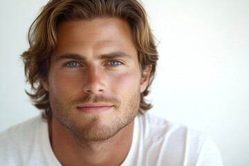 Obraz premium Man portrait on white background 