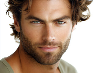 Obraz premium Man portrait on white background 