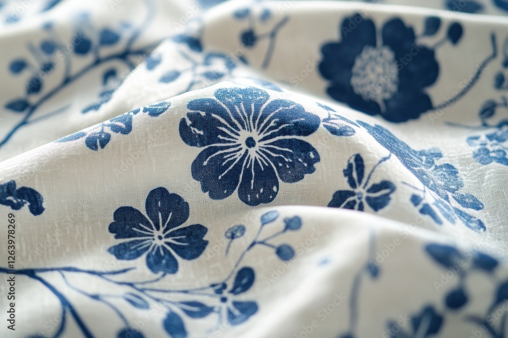 Leinwandbilder close up of intricate floral patterned fabric showcasing elegance and charm for craft and design ins