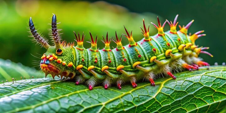 Macro Photography: Stinging Nettle Slug Caterpillar, Scopelodes, Leaf, Insect Closeup, Nature Detail, Wildlife, Bug, Caterpillar Macro