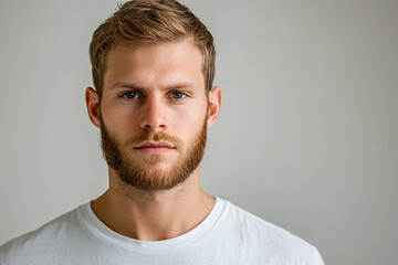 Fototapeta premium Man portrait on white background 