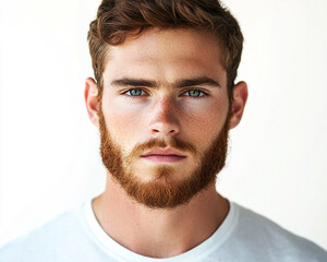 Fototapeta premium Man portrait on white background 