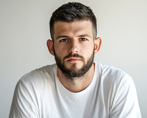 Obraz premium Man portrait on white background 