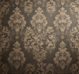Vintage Damask Wallpaper with Distressed Effect, earthy, simple , pastel