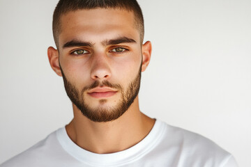 Fototapeta premium Man portrait on white background 
