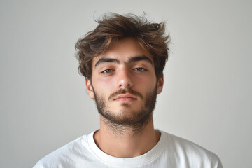 Fototapeta premium Man portrait on white background 