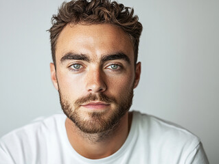 Obraz premium Man portrait on white background 