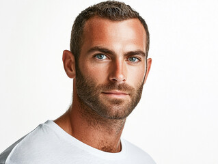 Obraz premium Man portrait on white background 