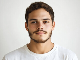 Fototapeta premium Man portrait on white background 