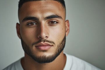 Fototapeta premium Man portrait on white background 